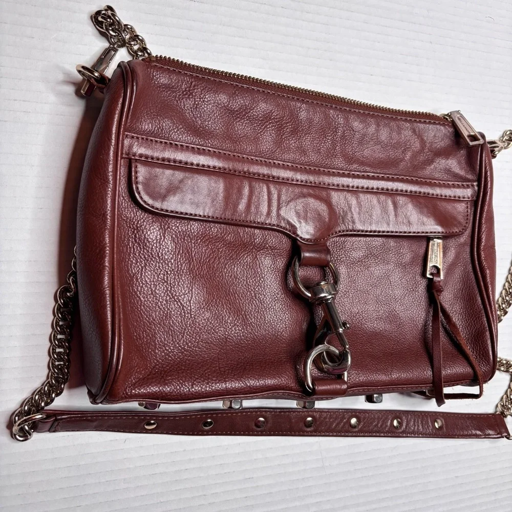 REBECCA MINKOFF Brown Mini Mac Crossbody Bag